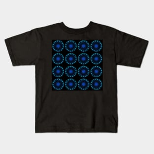 CIRCLES AND ORBS Blue PinWheels Abstract Kids T-Shirt